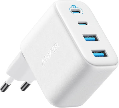 Punjač za mrežu Anker Zolo, 50W, 3A, 2 x USB-A - 2 x USB-C, Bela