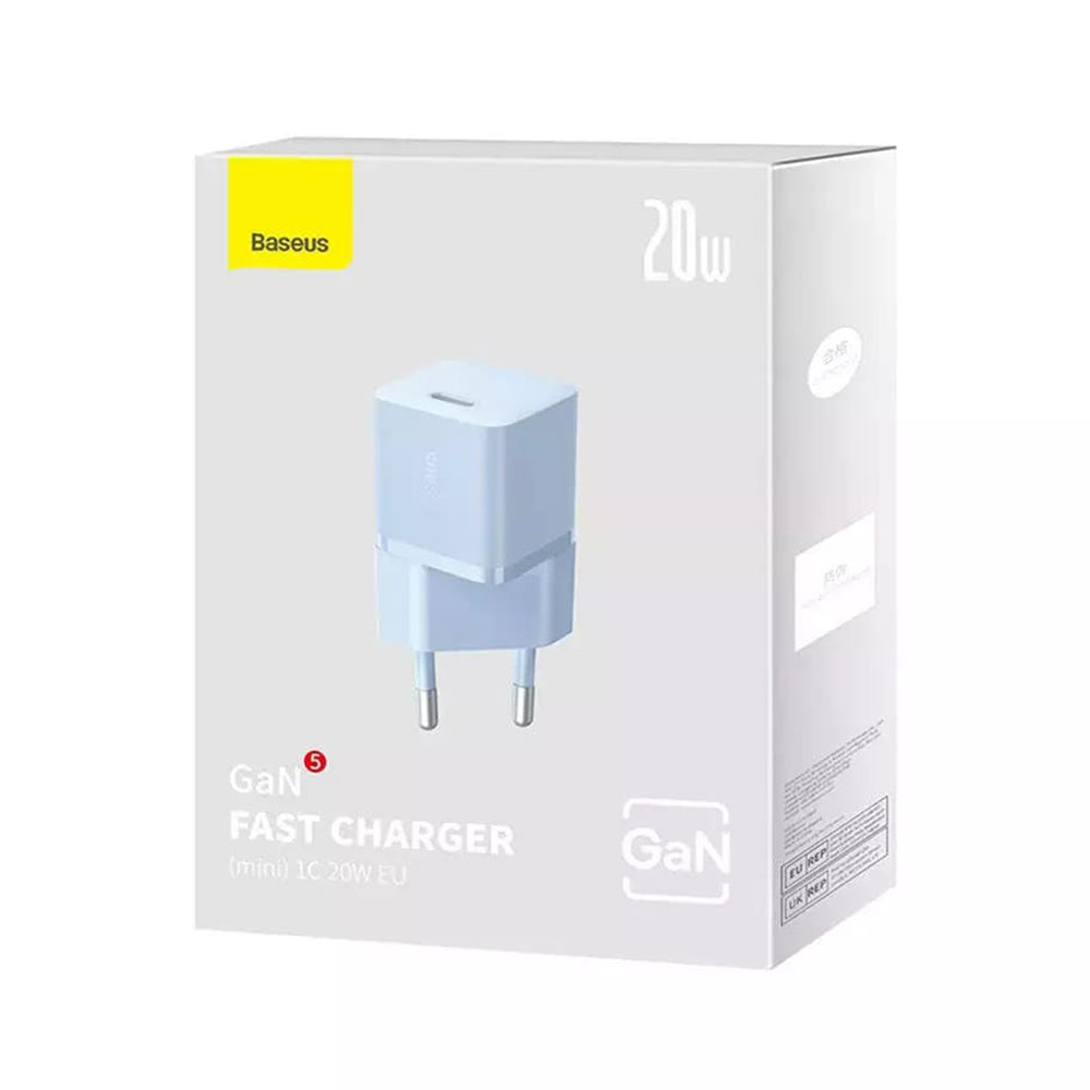 Punjač mreže Baseus GaN Mini 1C, 20W, 3A, 1 x USB-C, Plavi CCGN050103
