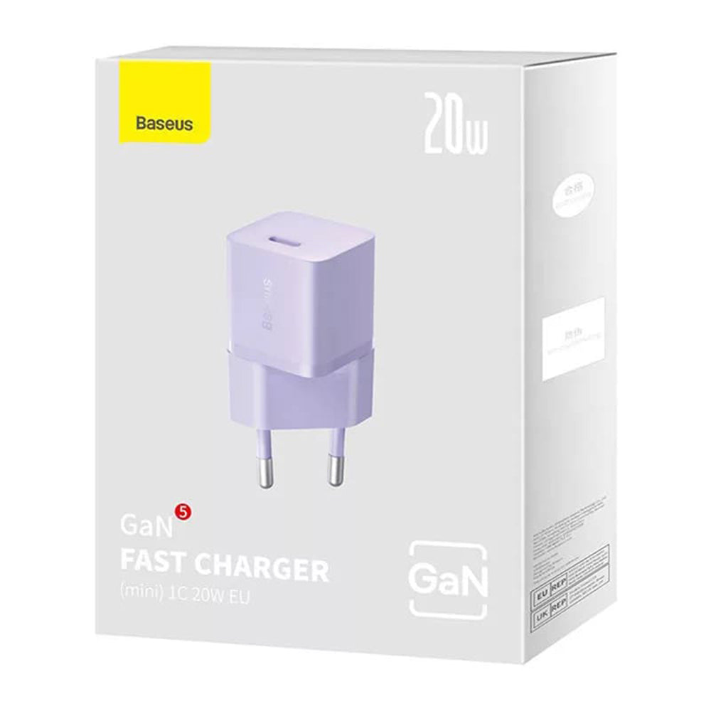 Punjač mreže Baseus, 20W, 3A, 1 x USB-C, Ljubičasti CCGN050105