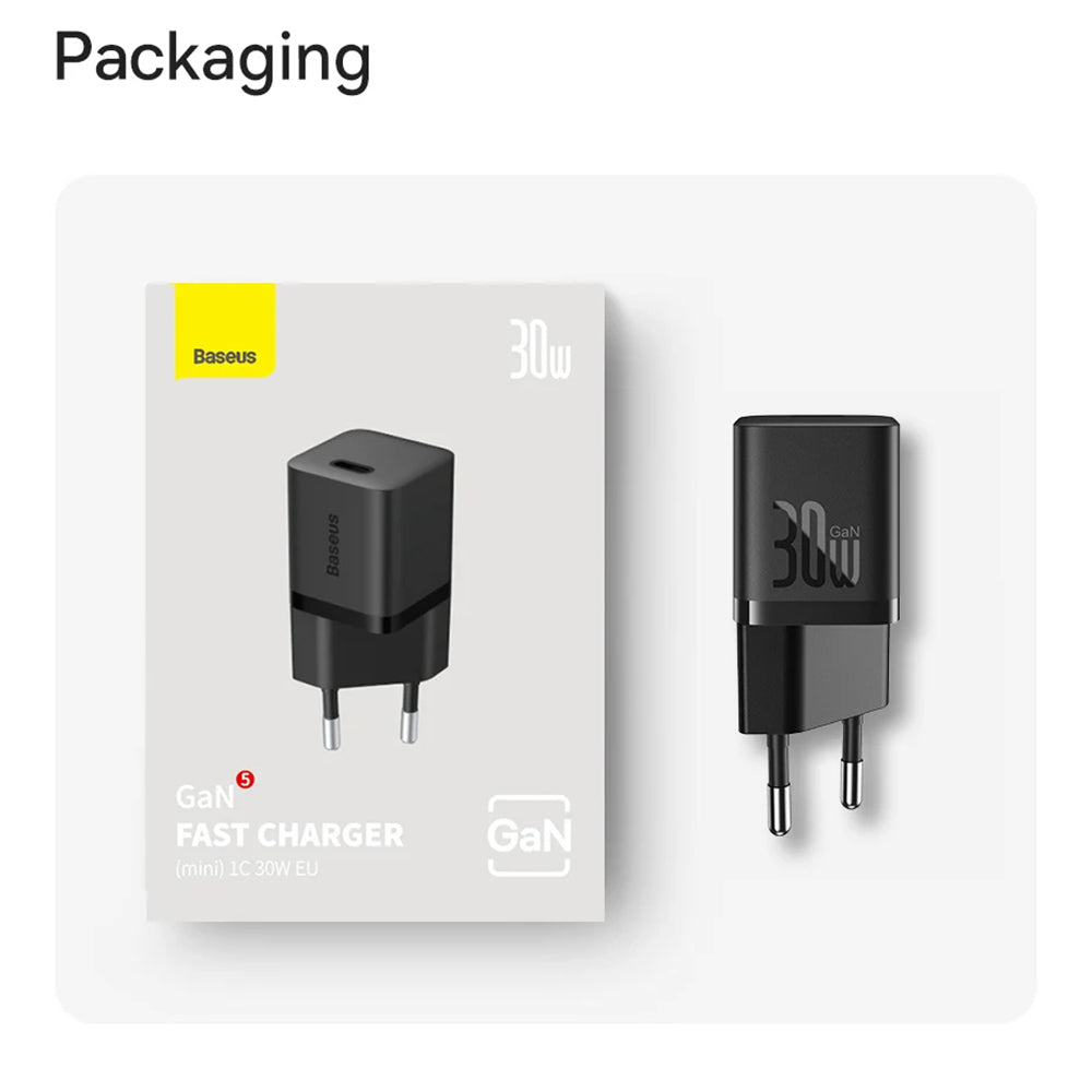 Punjač Baseus GaN Mini 1C, 30W, 3A, 1 x USB-C, Plavi CCGN070603