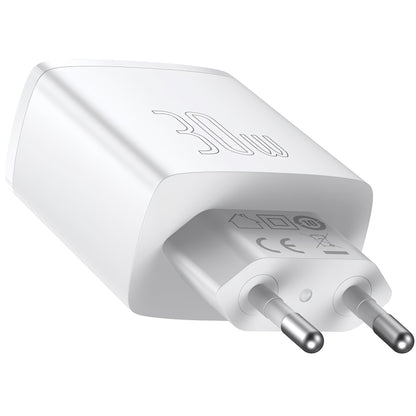 Network Charger Baseus Compact, 30W, 1 x USB-C - 2 x USB-A, White CCXJ-E02 