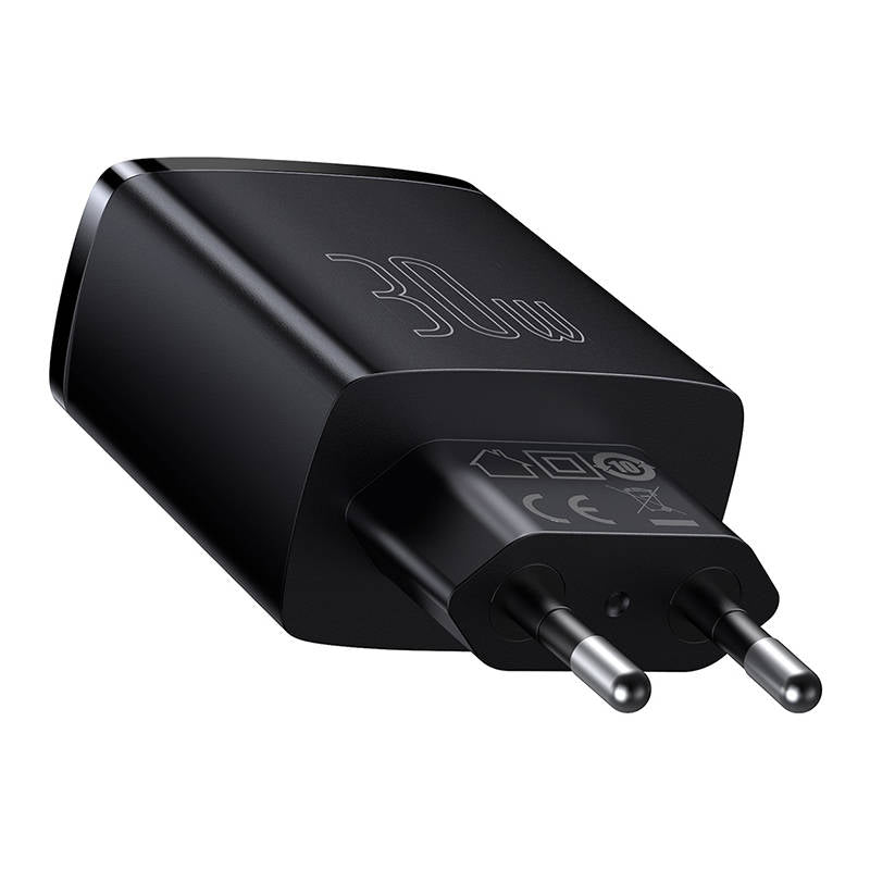 Punjač za mrežu Baseus Compact, 30W, 3A, 1 x USB-C - 2 x USB-A, Crni CCXJ-E01