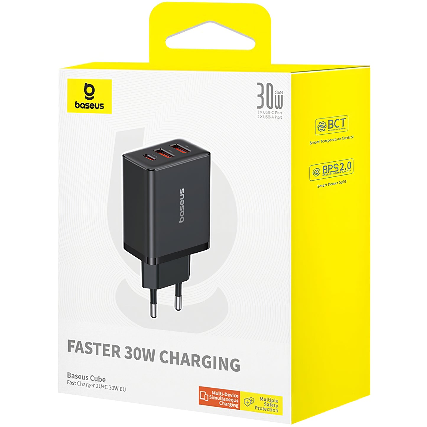 Punjač Baseus Cube, 30W, 3A, 1 x USB-C - 2 x USB-A, Crni P10111402113-00