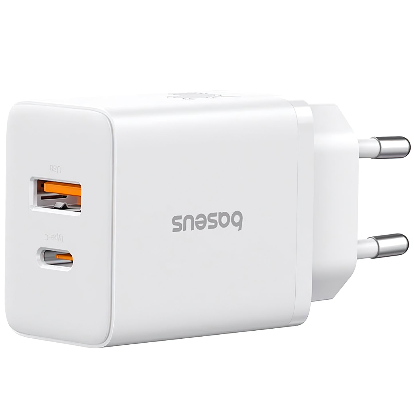 Punjač Baseus Cube, 30W, 2.4A, 1 x USB-A - 1 x USB-C, Bijeli P10111404213-00