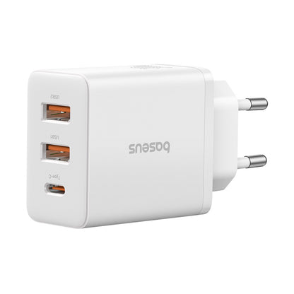 Punjač Baseus Cube, 30W, 3A, 2 x USB-A - 1 x USB-C, Beli P10111402213-00