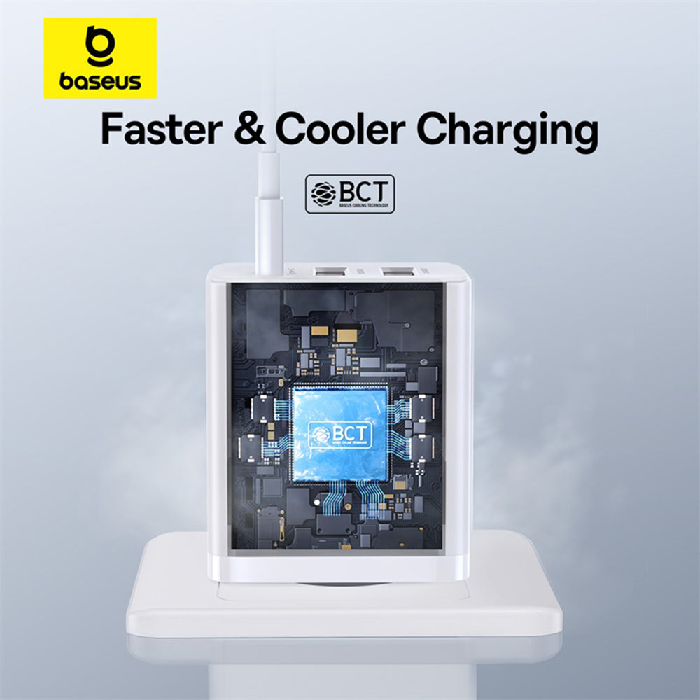 Punjač Baseus Cube, 30W, 3A, 2 x USB-A - 1 x USB-C, Beli P10111402213-00