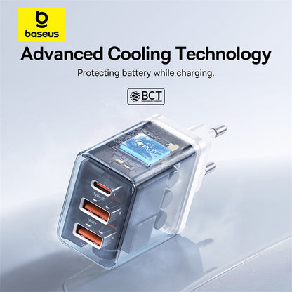 Punjač Baseus Cube, 30W, 3A, 2 x USB-A - 1 x USB-C, Beli P10111402213-00