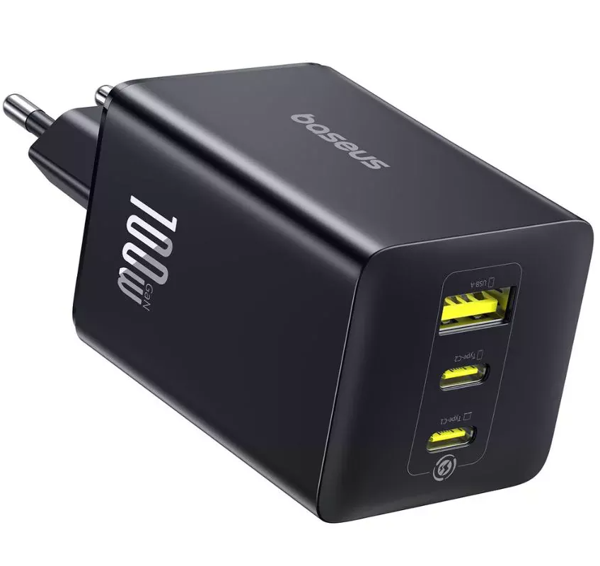 Punjač mreže Baseus EnerFill FE11, 100W, 5A, 1 x USB-A - 2 x USB-C, Sivi P10182102123