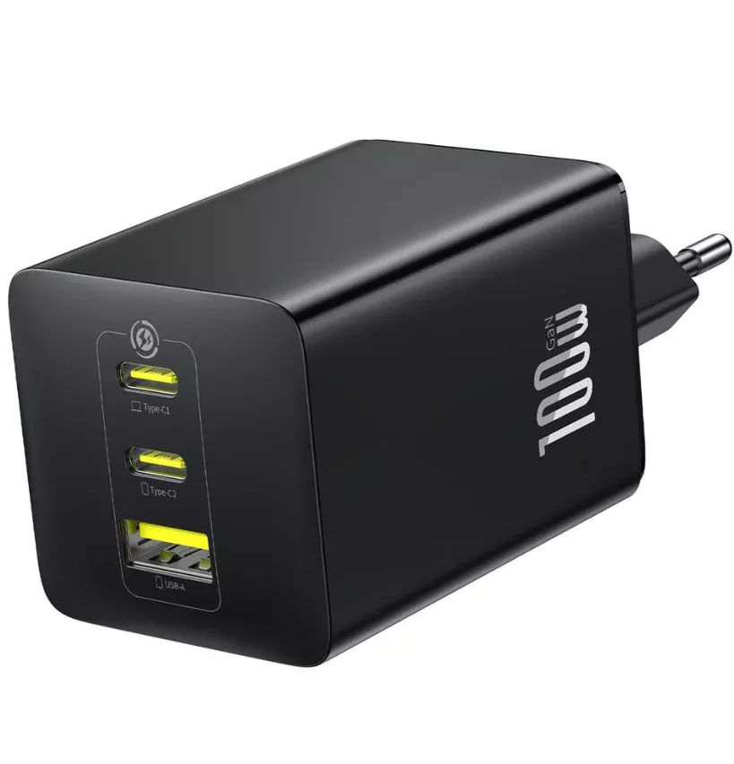 Punjač mreže Baseus EnerFill FE11, 100W, 5A, 1 x USB-A - 2 x USB-C, Sivi P10182102123