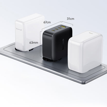 Punjač mreže Baseus EnerFill FH11, 140W, 5A, 1 x USB-A - 3 x USB-C, Crni E0121J00