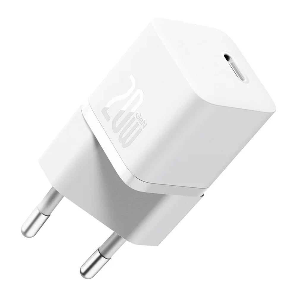 Punjač za mrežu Baseus GaN Mini 1C, 20W, 3A, 1 x USB-C, Bijeli CCGN050102