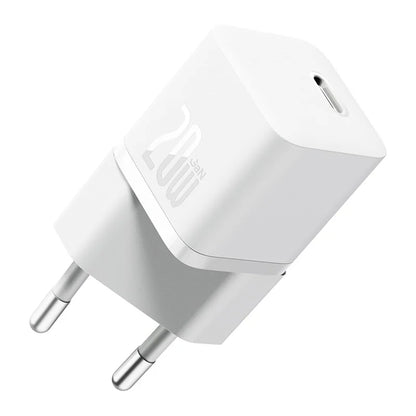 Punjač za mrežu Baseus GaN Mini 1C, 20W, 3A, 1 x USB-C, Bijeli CCGN050102
