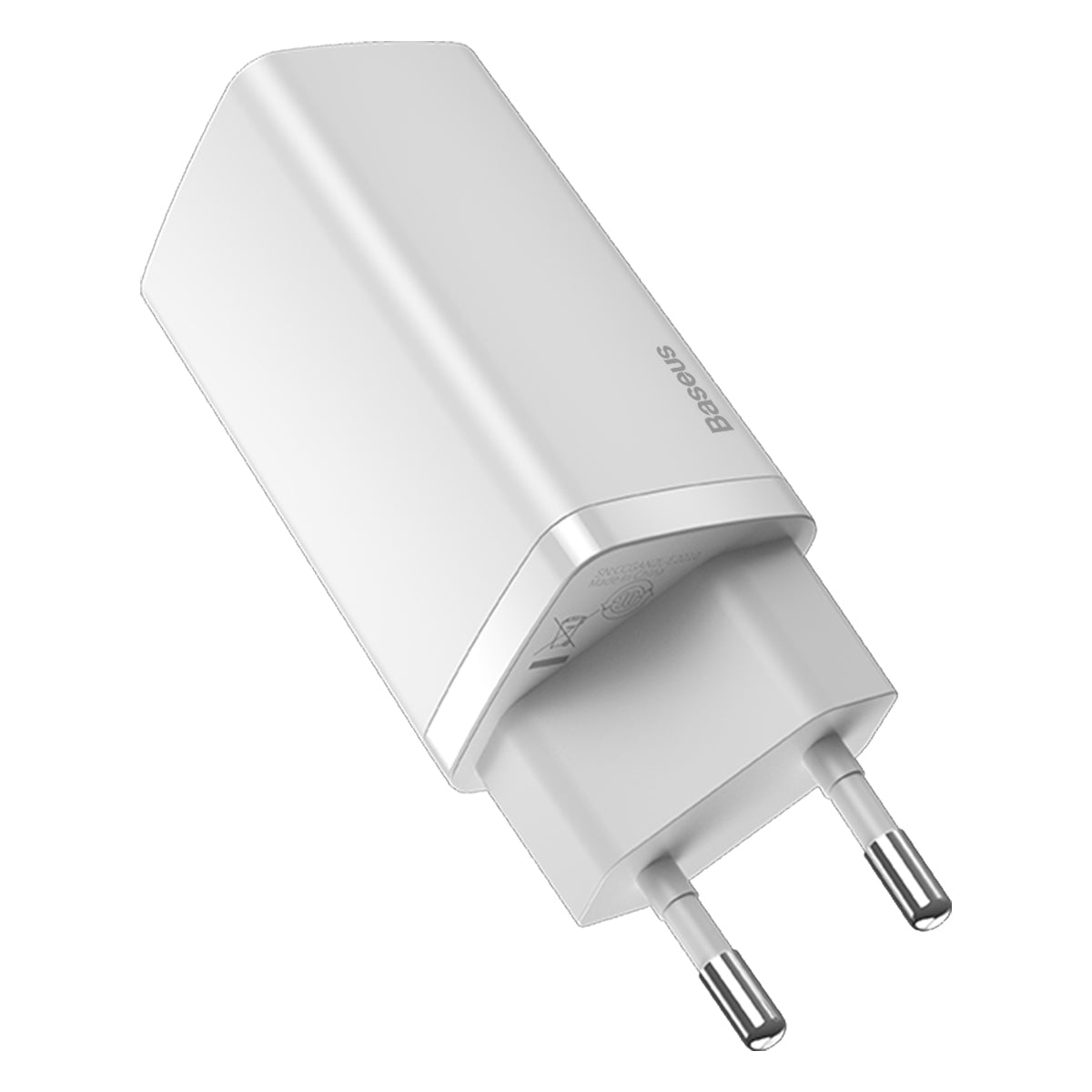 Punjač za mrežu Baseus GaN2 Lite, 65W, 3A, 1 x USB-A - 1 x USB-C, Bijeli CCGAN2L-B02