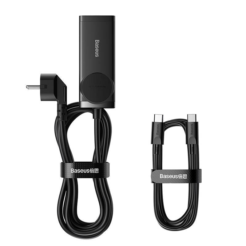 Network Charger Baseus GaN3 Pro PowerStrip, 100W, 5A,2 x USB-A - 2 x USB-C - 1 x Schuko, Black PSZM000401 PSZM000401 