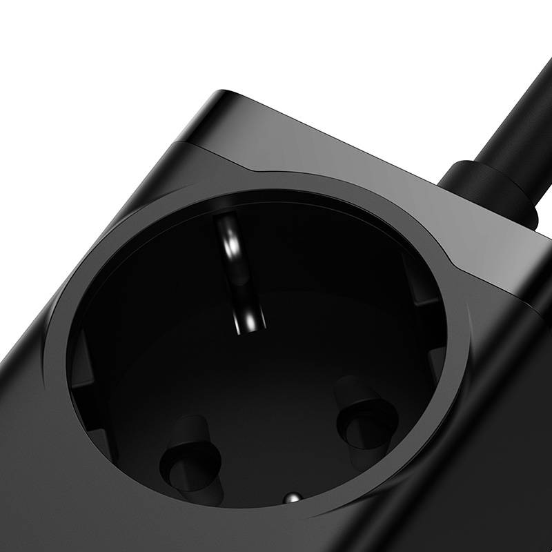 Network Charger Baseus GaN3 Pro PowerStrip, 100W, 5A,2 x USB-A - 2 x USB-C - 1 x Schuko, Black PSZM000401 PSZM000401 