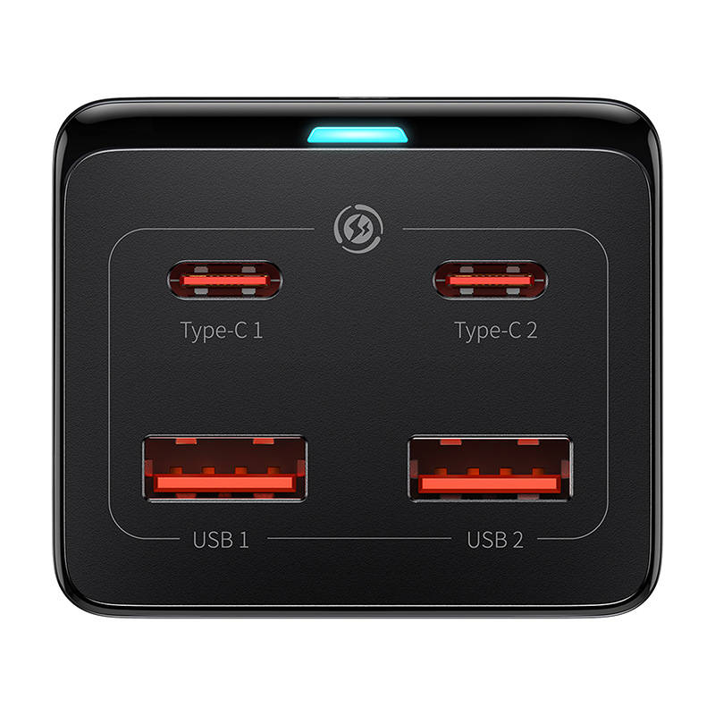 Network Charger Baseus GaN3 Pro PowerStrip, 100W, 5A,2 x USB-A - 2 x USB-C - 1 x Schuko, Black PSZM000401 PSZM000401 