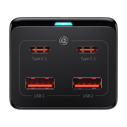 Network Charger Baseus GaN3 Pro PowerStrip, 100W, 5A,2 x USB-A - 2 x USB-C - 1 x Schuko, Black PSZM000401 PSZM000401 