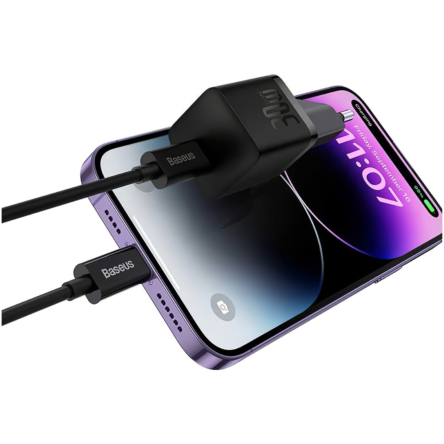 Punjač Baseus GaN Mini 1C, 30W, 3A, 1 x USB-C, Crni CCGN070401