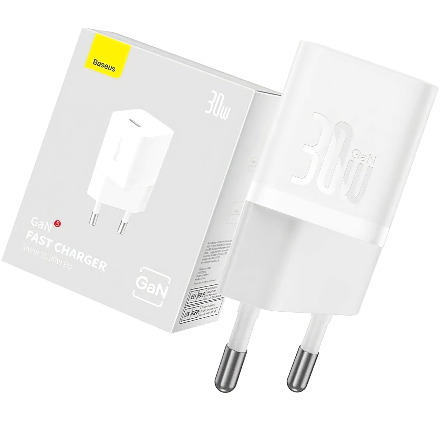 Punjač Baseus GaN Mini 1C, 30W, 3A, 1 x USB-C, Bijeli CCGN070502