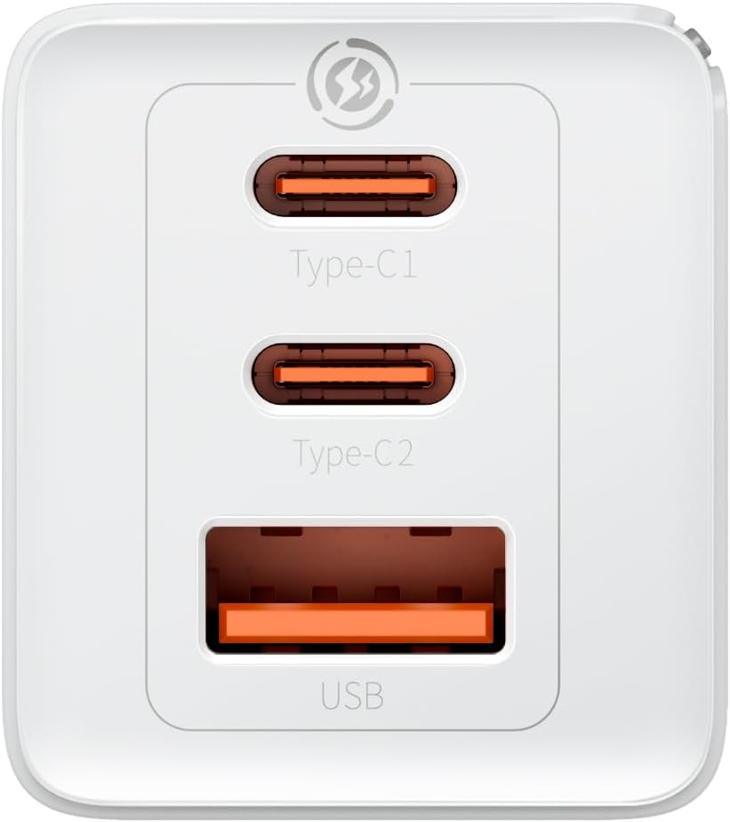 Baseus GaN5 Pro Network Charger, 65W, 3.25A, 1 x USB-A - 2 x USB-C, White CCGP120202