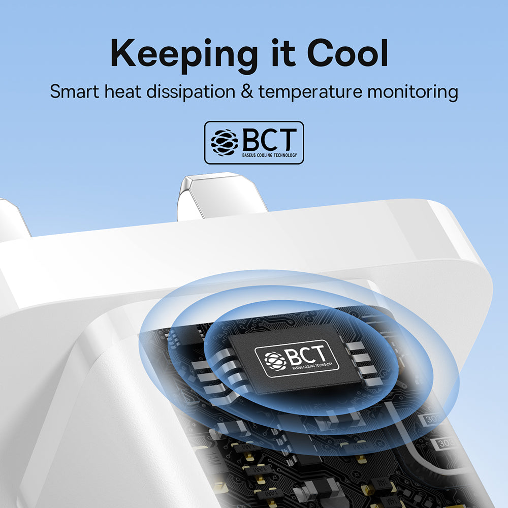 Punjač mreže Baseus GaN5 UK, 30W, 3A, 1 x USB-C, Beli P10110906213-00