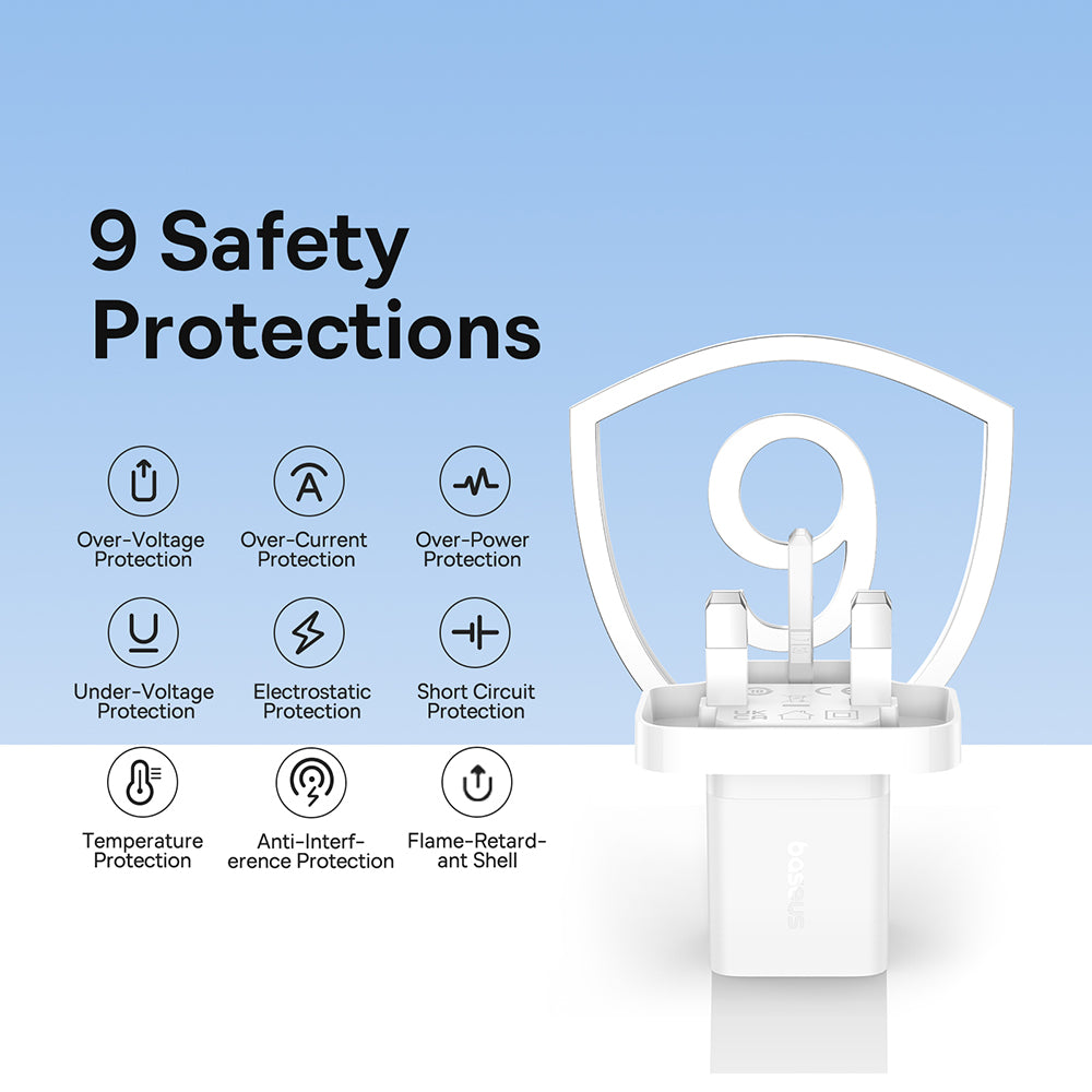 Punjač mreže Baseus GaN5 UK, 30W, 3A, 1 x USB-C, Beli P10110906213-00