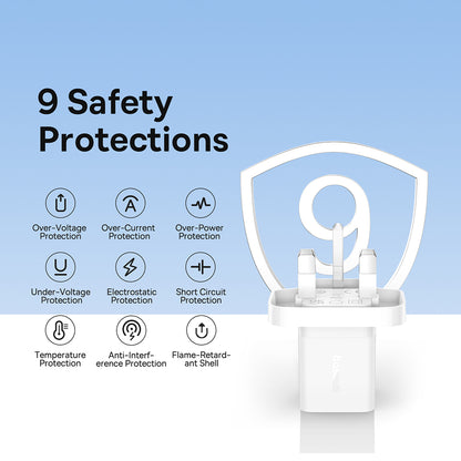 Punjač mreže Baseus GaN5 UK, 30W, 3A, 1 x USB-C, Beli P10110906213-00