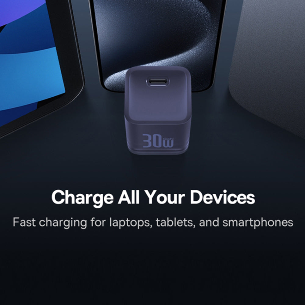 Punjač mreže Baseus GaN5S, 30W, 3A, 1 x USB-C, Ljubičasti P10162504523-00