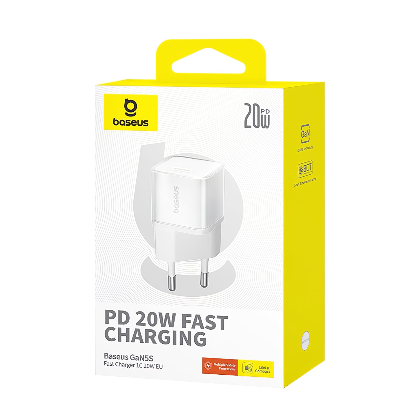 Network Charger Baseus GaN5S, 20W, 3A, 1 x USB-C, White P1016250503213-00 