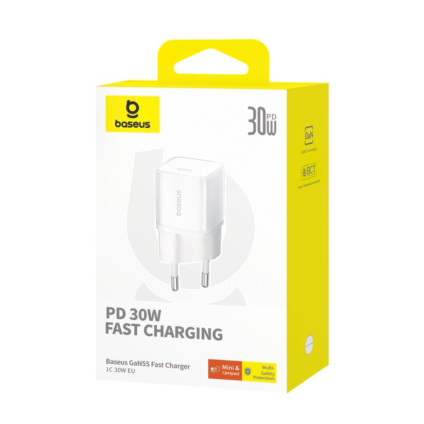 Punjač mreže Baseus GaN5S, 30W, 3A, 1 x USB-C, Beli P10162504213-00