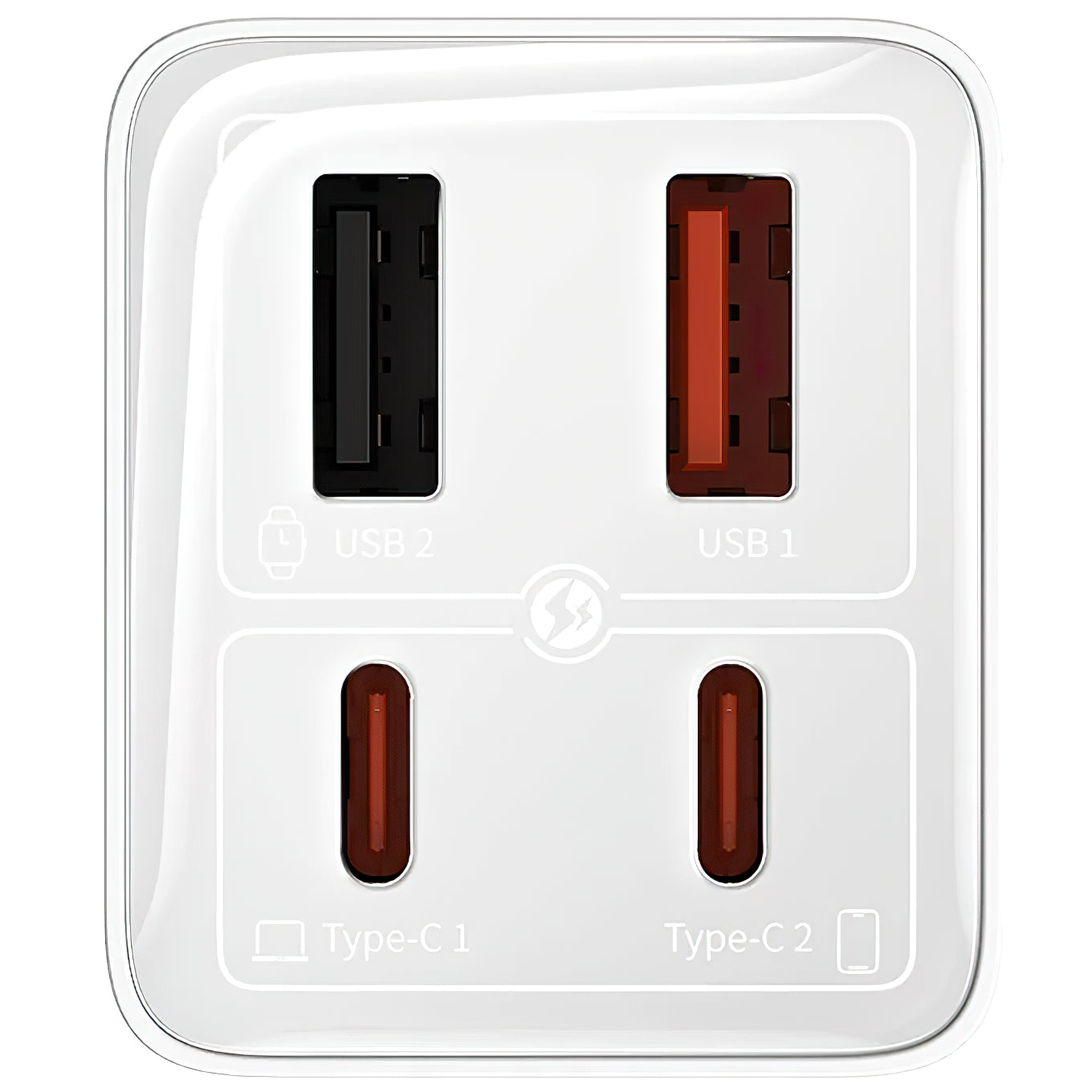 Network Charger Baseus GaN6 Pro, 65W, 3.25A, 2 x USB-A - 2 x USB-C, White 