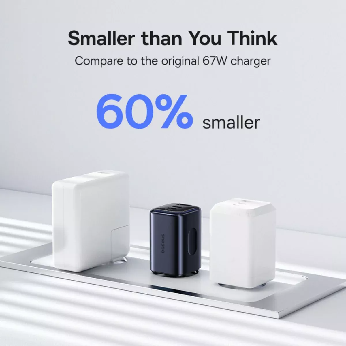 Punjač mreže Baseus PicoGo AE11, 67W, 1 x USB-A - 2 x USB-C, Crni E0121200