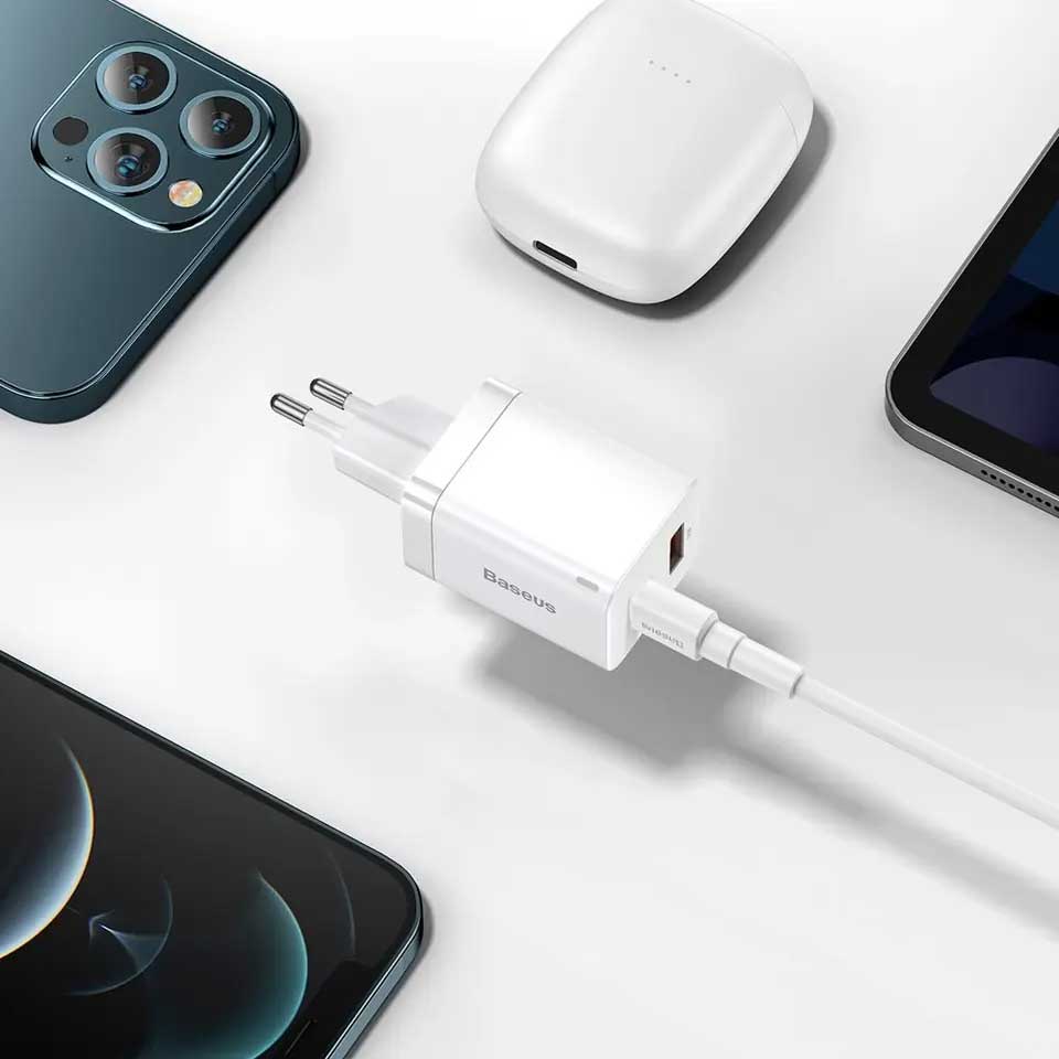 Punjač Baseus Super Si Pro, 30W, 3A, 1 x USB-A - 1 x USB-C, Bijeli CCSUPP-E02