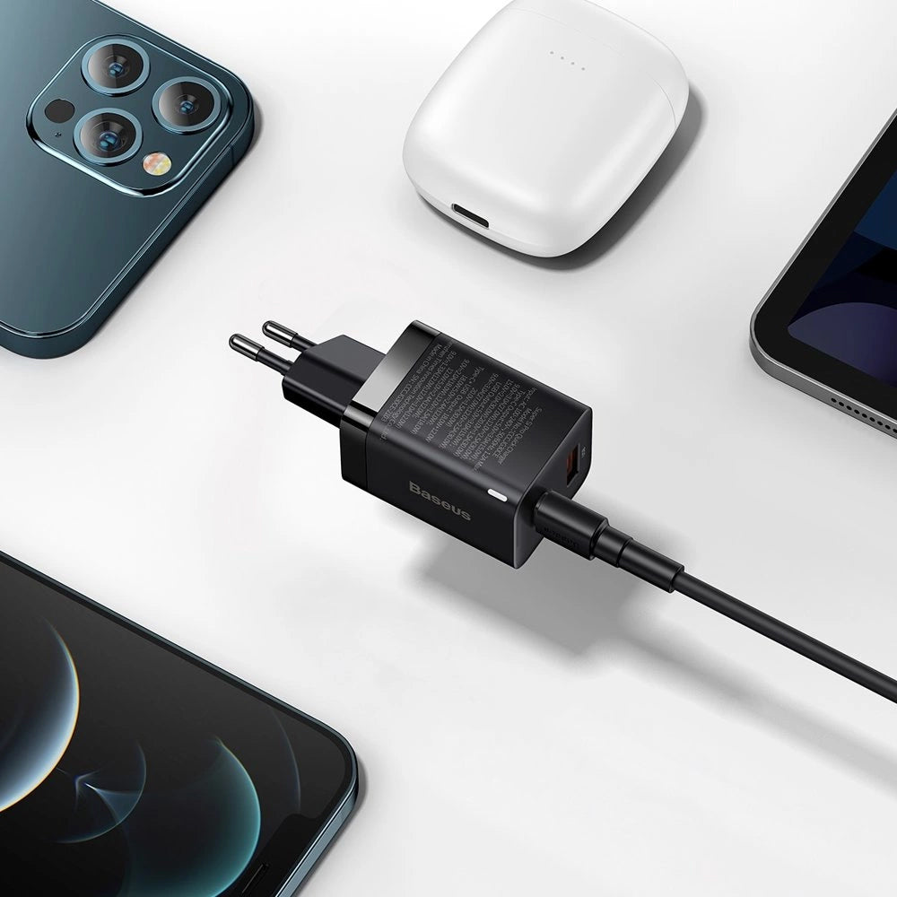 Punjač Baseus Super Si Pro, 30W, 3A, 1 x USB-A - 1 x USB-C, Crni CCSUPP-E01