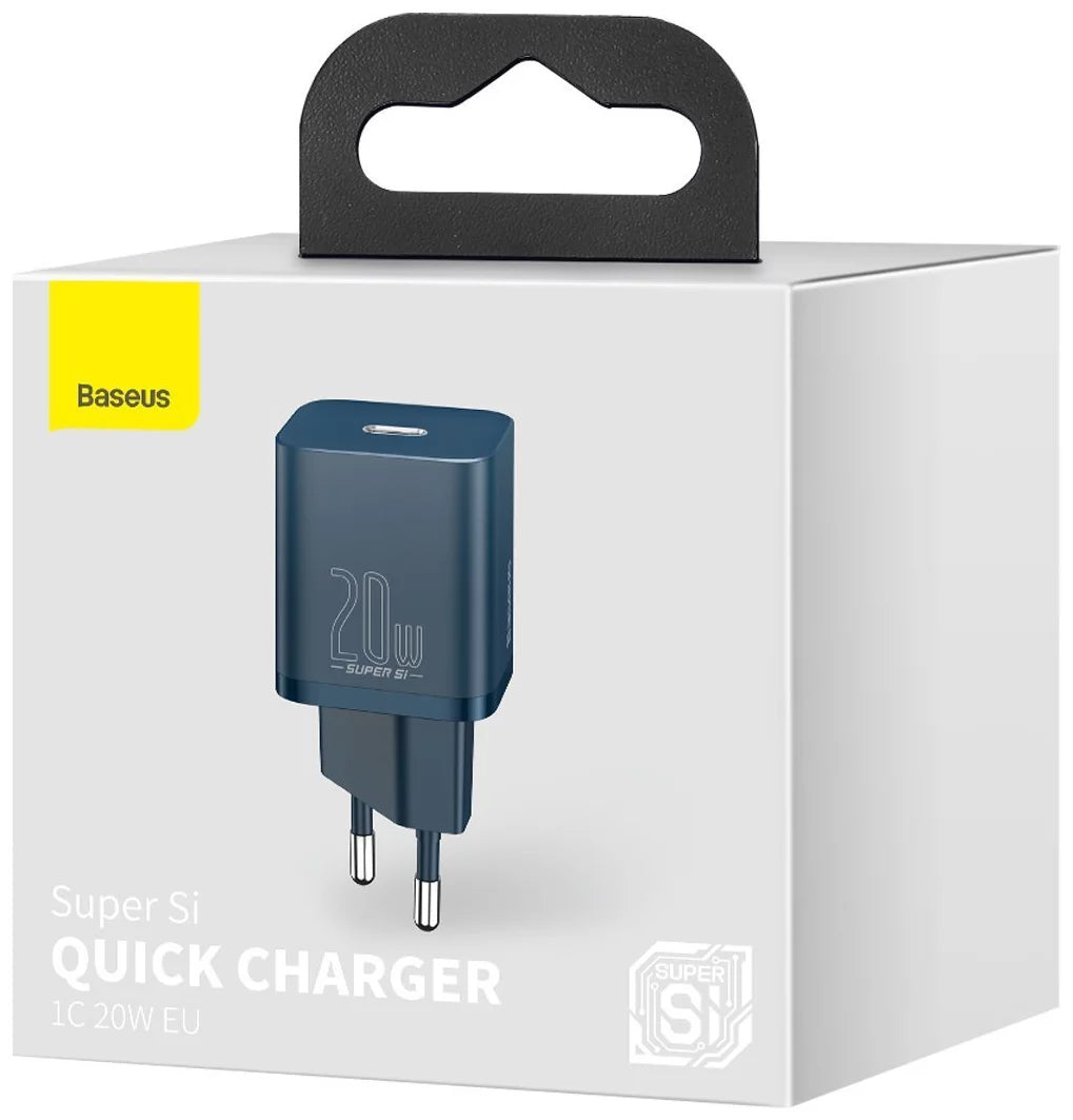 Network Charger Baseus Super Si, 20W, 3A, 1 x USB-C, Blue CCSUP-B03 