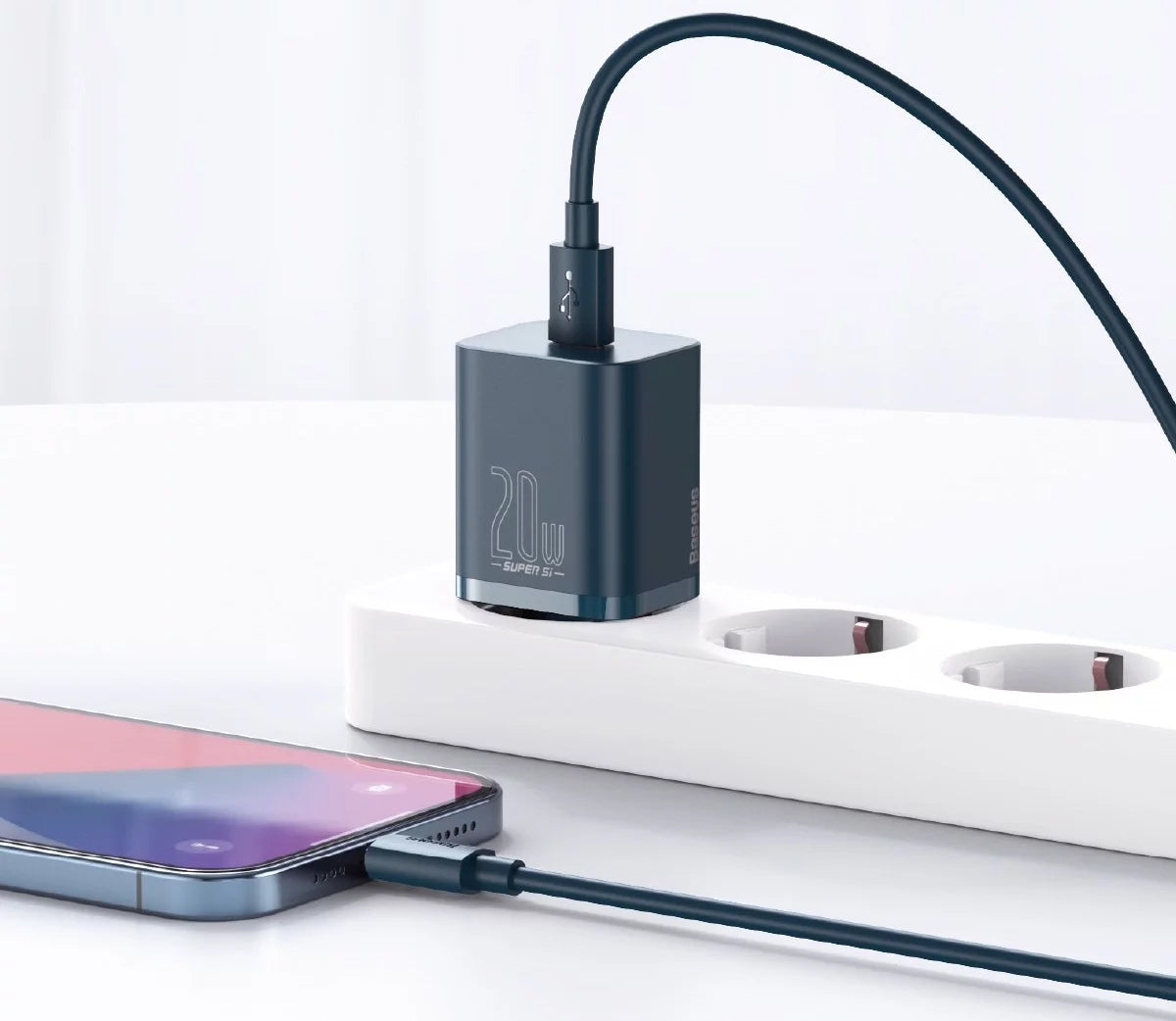 Network Charger Baseus Super Si, 20W, 3A, 1 x USB-C, Blue CCSUP-B03 
