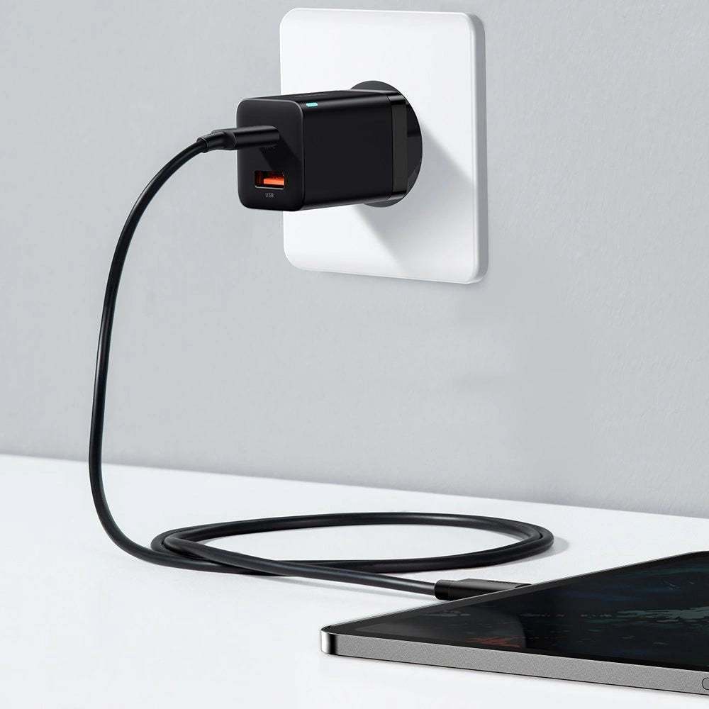 Punjač Baseus Super Si Pro, 30W, 3A, 1 x USB-A - 1 x USB-C, Crni CCSUPP-E01