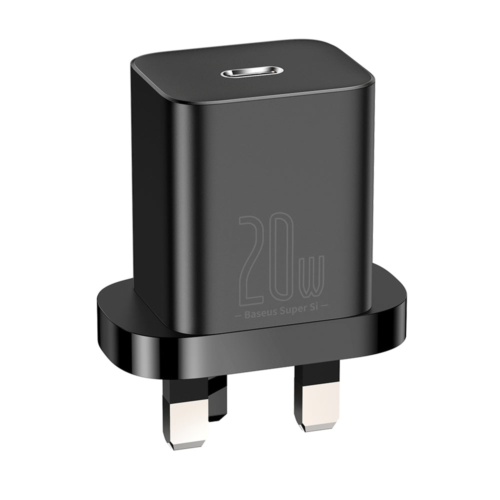 Punjač mreže Baseus Super Si UK, 20W, 3A, 1 x USB-C, Crni CCSUP-K01
