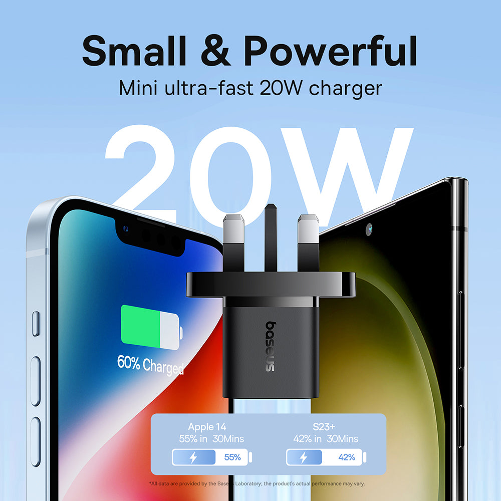 Incarcator Retea Baseus UK, 20W, 3A, 1 x USB-C, Crni P10110907113-00