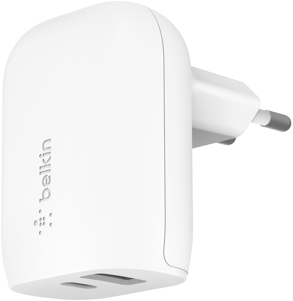 Punjač za mrežu Belkin BoostCharge Dual, 37W, 3A, 1 x USB-A - x USB-C, Bela WCB007vfWH