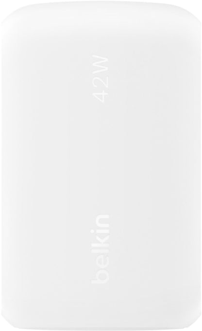 Punjač za mrežu Belkin BoostCharge Dual, 42W, 3A, 1 x USB-A - 1 x USB-C, Bela WCB009vfWH