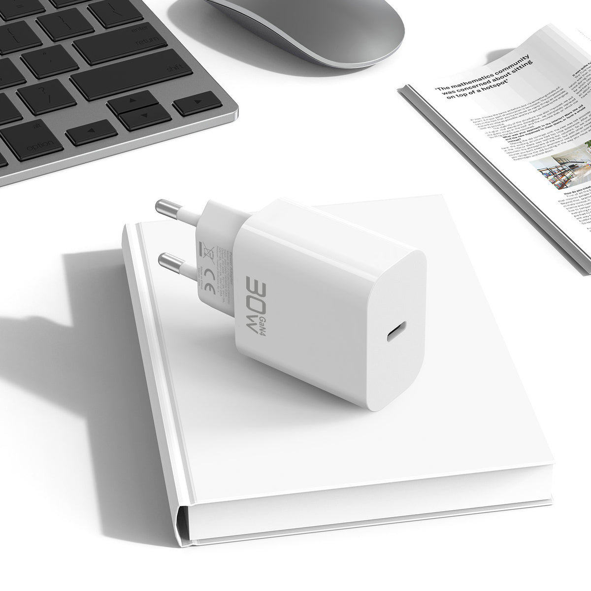 Mrežni punjač Blavec BC-14, 30 W, 3 A, 1 x USB-C, beli