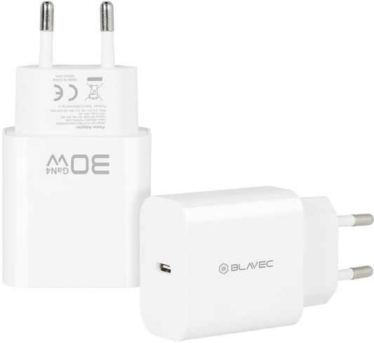 Mrežni punjač Blavec BC-14, 30 W, 3 A, 1 x USB-C, beli