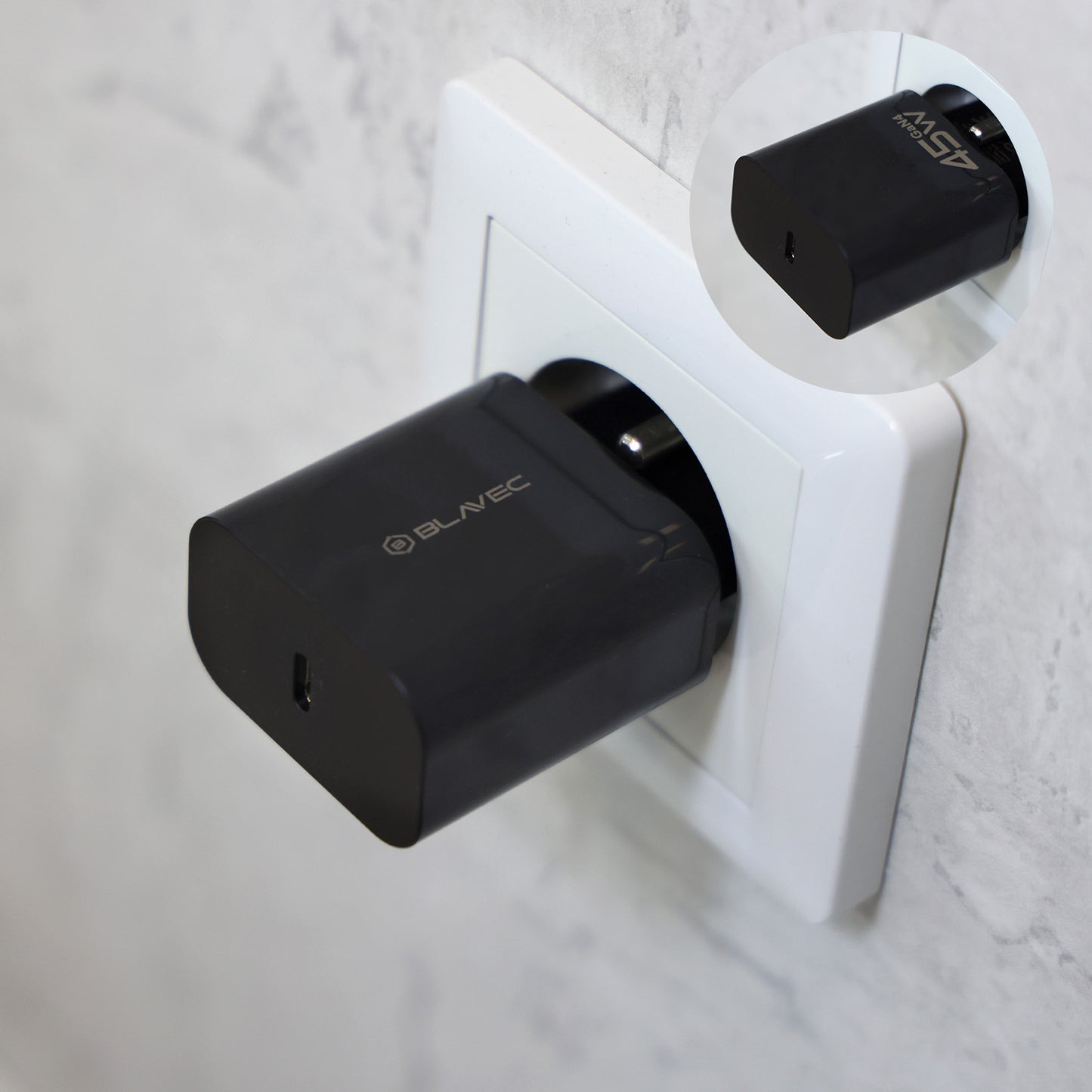 Punjač Mreža Blavec BC-7, 45W, 3A, 1 x USB-C, Crni