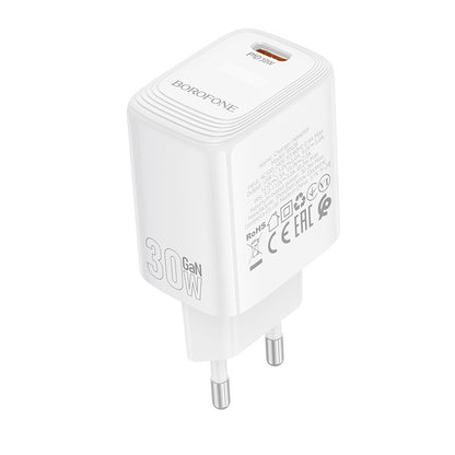 Punjač mreže Borofone BN28 Fuente, 30W, 3A, 1 x USB-C, Beli