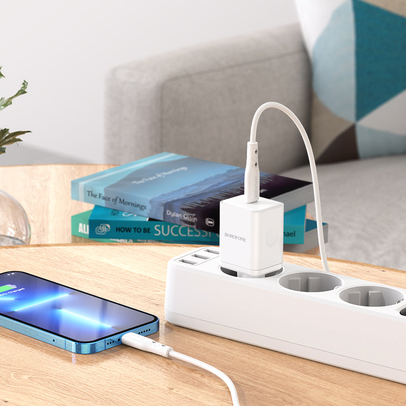 Punjač mreže Borofone BN6 Field, 20W, 3A, 1 x USB-C, Beli