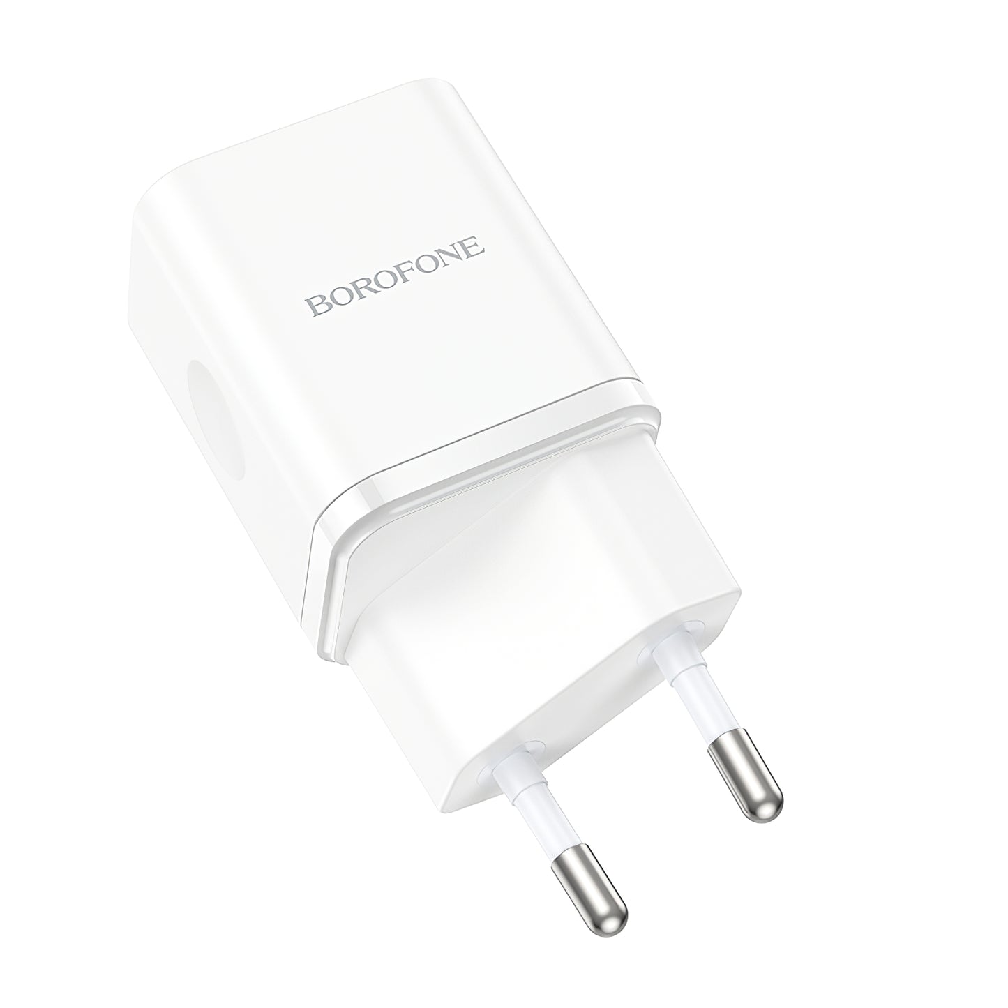 Network Charger Borofone BN7, 20W, 3A, 1 x USB-A - 1 x USB-C, White 