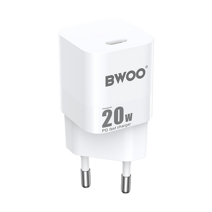 Punjač za mrežu BWOO CDA155, 20W, 3A, 1 x USB-C, Bela