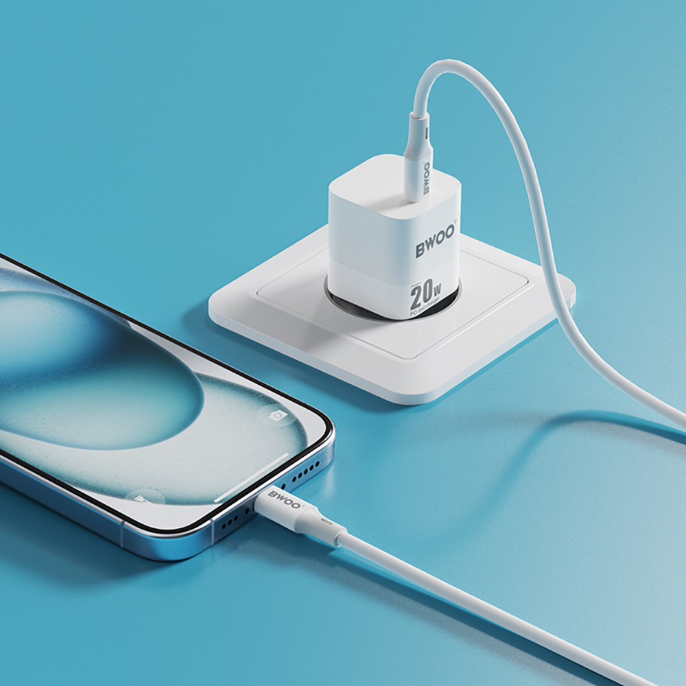 Punjač za mrežu BWOO CDA155, 20W, 3A, 1 x USB-C, Bela
