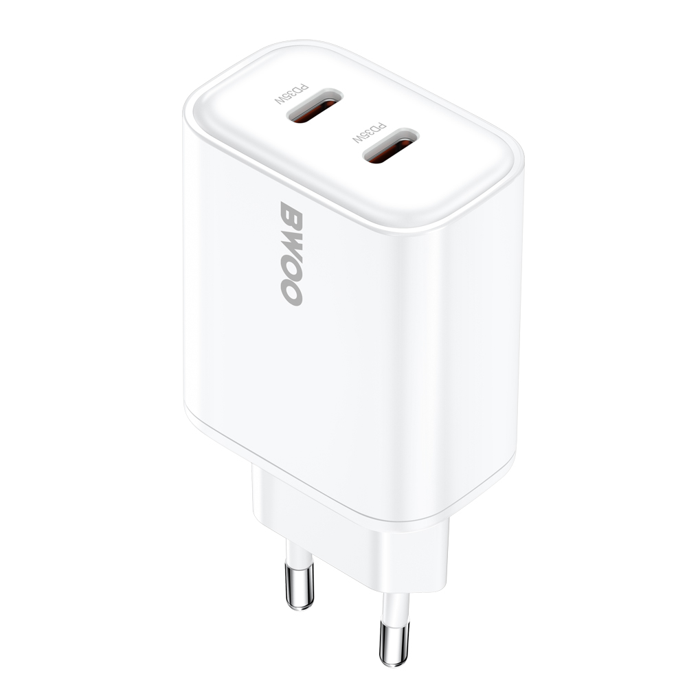 Mrežni punjač BWOO CDA206, 35W, 3A, 2 x USB-C, Bela